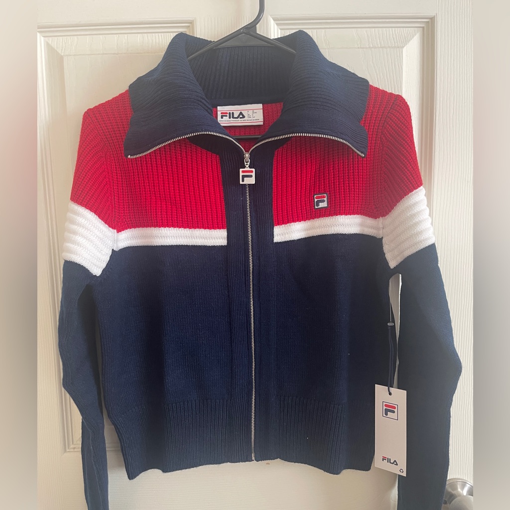 Fila Zipper Classic Logo Sweater Women Cardigan Jackets
